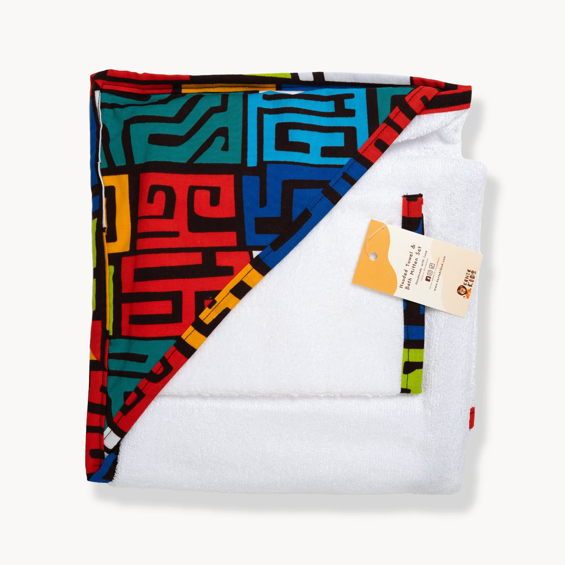 Bamboo Hooded Towel and Bath Mitten Set